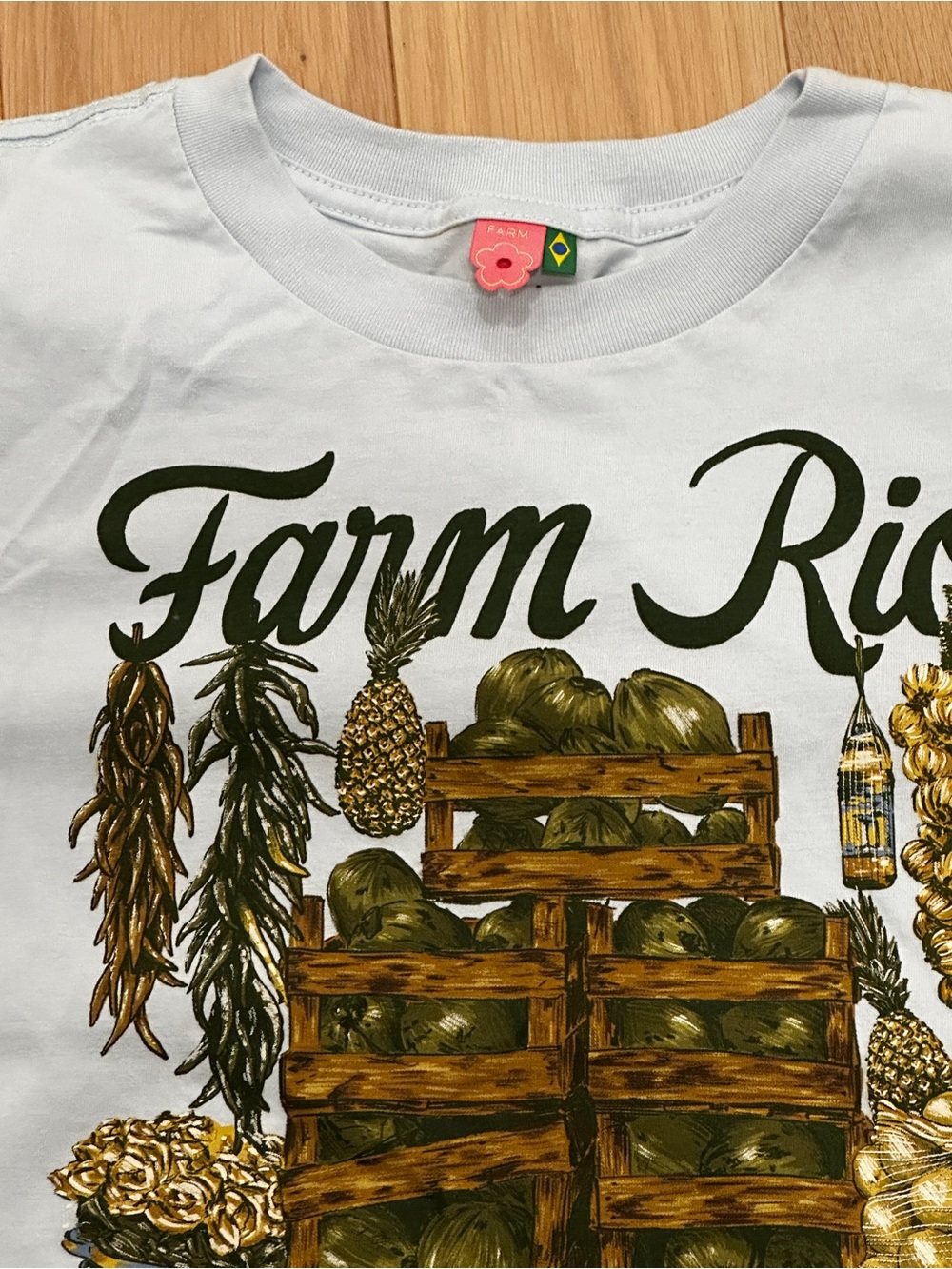 FARM Rio White Tee with Olive and Gold Produce Graphic - Picture 3 of 4